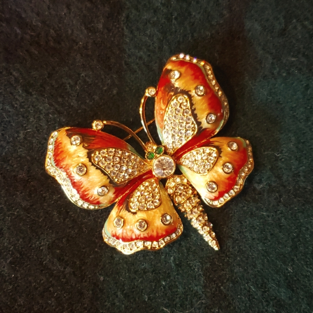 VTG KJL Kenneth Jay Lane Princess Butterfly Pin - EVC